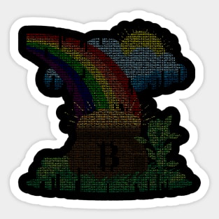 Bitcoin, Rainbow, Pot, Gold, Goblin, Legend, Money Sticker